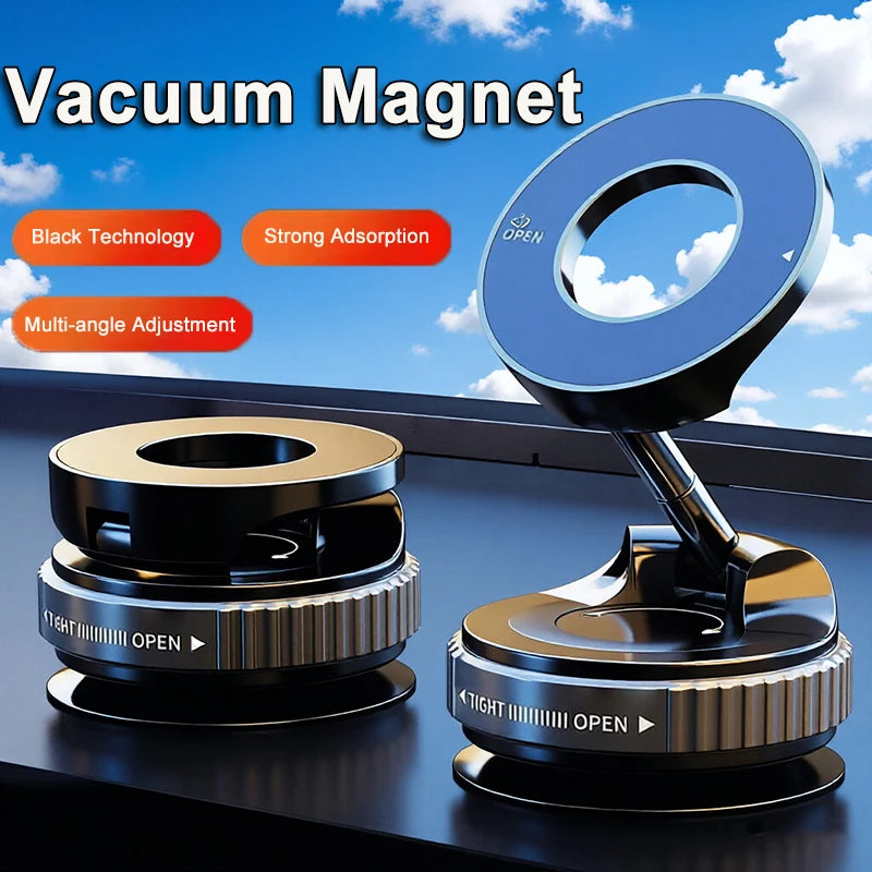 Vacuum Strong Magnetic Phone Holder Foldable Design 360° Adjustable Vacuum Car Mount For Cell Phone For phone Live Stream New