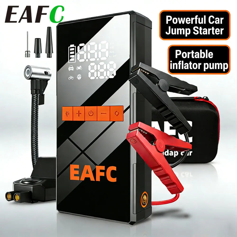 New 150PSI Air Pump Car Battery Emergency Boosters 1200A Car Jump Starter Power Bank Portable Starting Device Car Starter