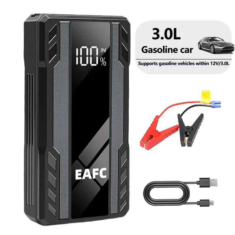 EAFC 1000A 12V Car Jump Starter Power Bank Portable Power Bank with USB Quick Charge & LED Light for Cars, Trucks, Motorcycles