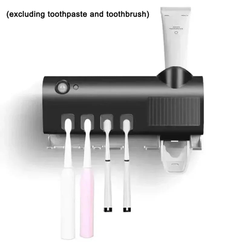 Automatic Toothbrush Holder Wall Mounted Solar UV Light Ultraviolet Toothbrush Sterilizer Toothpaste Holders Bathroom Accessory