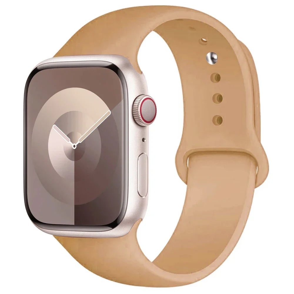 Silicone Band For Apple Watch strap 44mm 45mm 40mm 41mm 42-46mm 49mm sport bracelet iwatch series 11-10-9-8 7 6 5 4 SE-Ultra 2/3