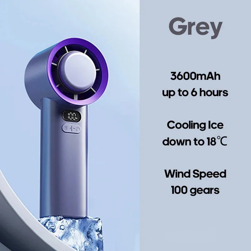 Mi Portable Handheld Turbo Fan 100 Wind Speeds Adjustable Mini Personal Fan Battery Operated Electric Eyelash Fan