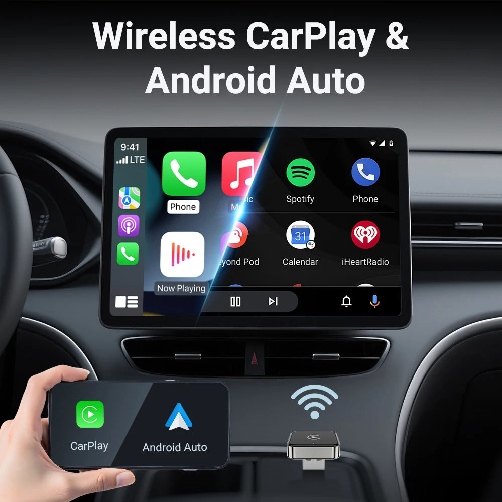 New Super Mini Carplay AI Box Wired to Wireless CarPlay&Android Auto 2in1 Box 5GHz WiFi5 for 99% Original Wired CarPlay/Auto Car