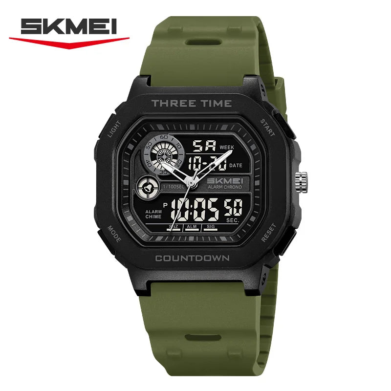 SKMEI 2641 New Leisure Sports Dual Display Men's Digital Watch Waterproof Multifunctional Electronic Military Watch reloj hombre
