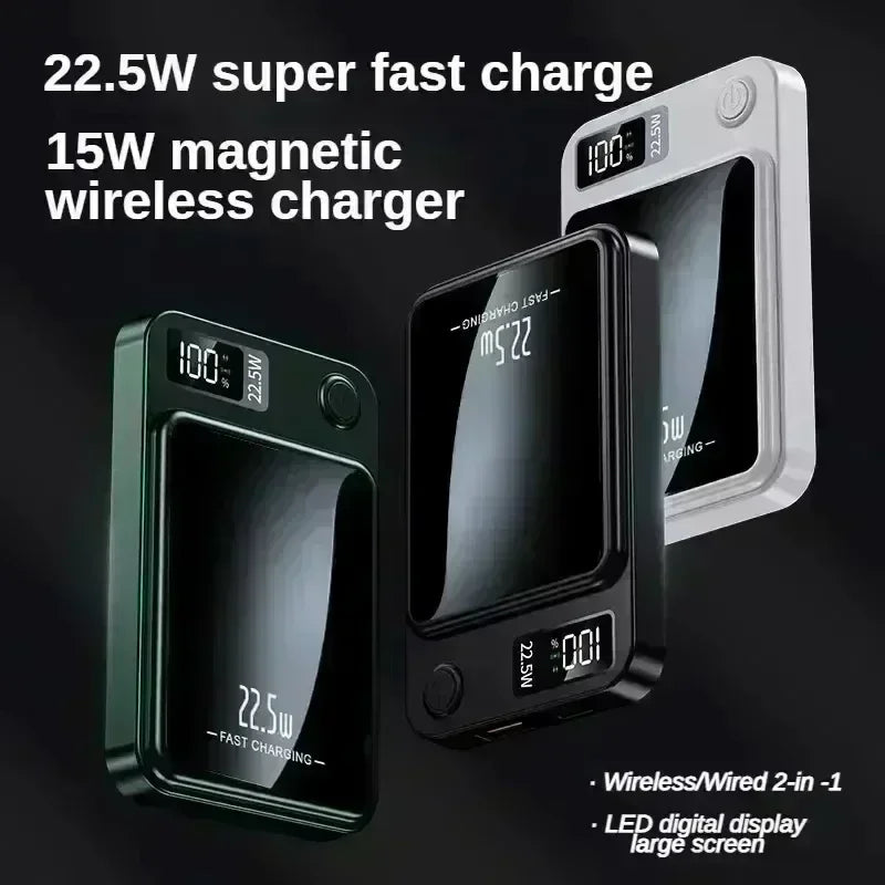 Lenovo Magnetic Wireless Power Bank 500000mAh PD22.5W Large Capacity Fast Charging External Battery For iPhone Huawei Samsung