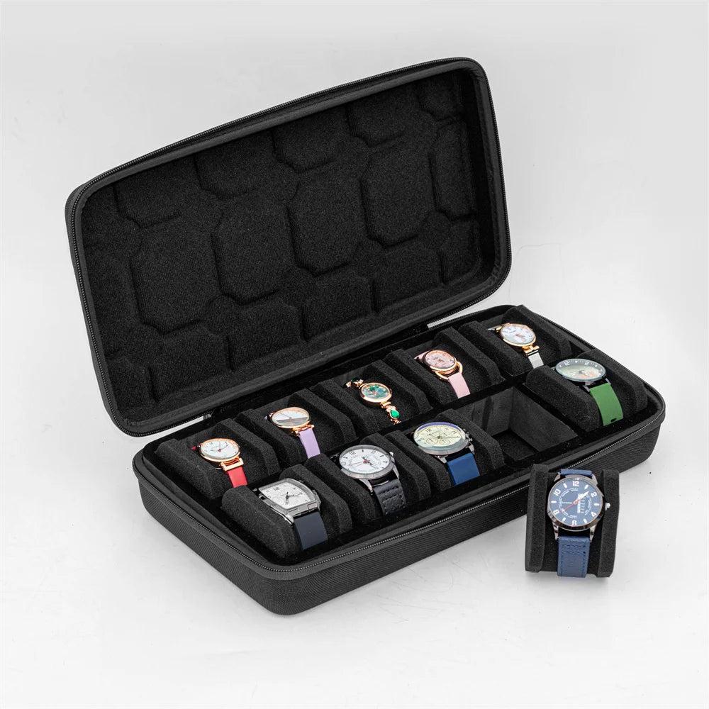 Travel Watch Box Organizer Portable Waterproof Watch Storage Box EVA Travel Watch Carrying Case Smart Watches Men & Women Gift