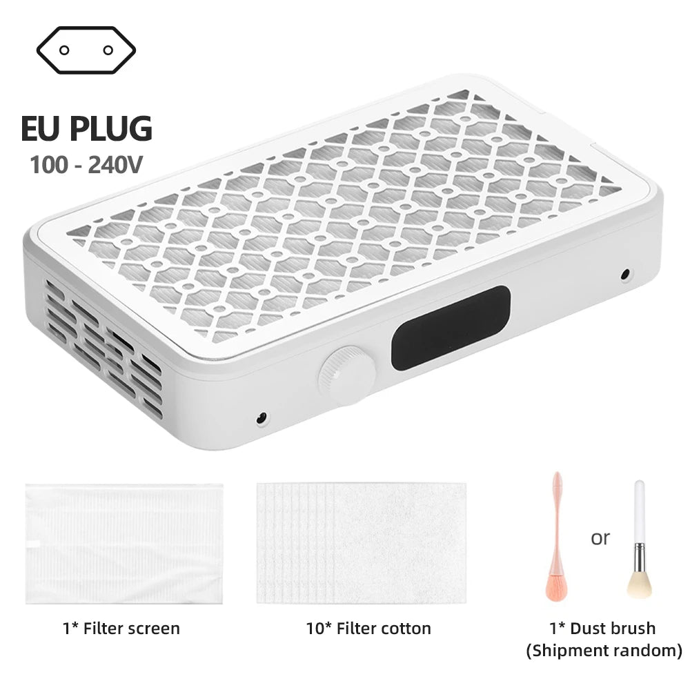 Professional Turbo Vacuum Cleaner Brushless Nail Dust Collector Two Hands Strong Suction Nail Dust Extractor with Double Fans