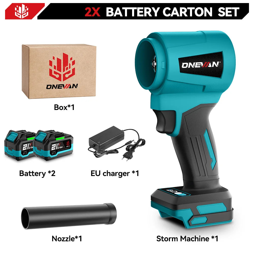 ONEVAN 4000W Brushless Electric Turbo Blower Jet Fan 400M/S 300000RPM Handheld Leaf Dust Blowing Tool For Makita 18V Battery Pin