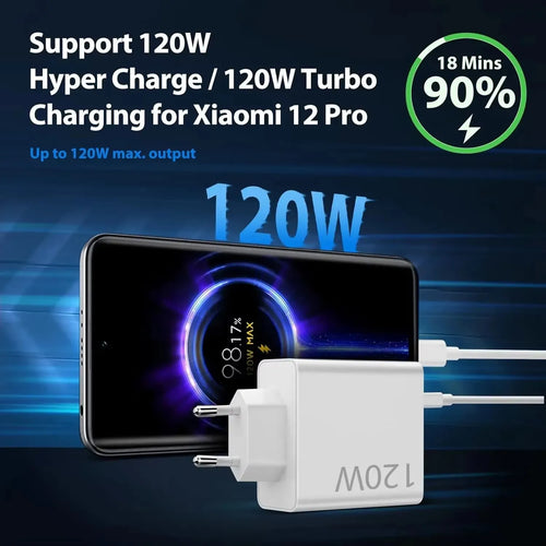 120W Fast USB Charger for Xiaomi 11 12 13 14 Redmi Note 11T 12 12T 13 14 Pro POCO F4 F5 X4 X5 X6 Type C Turbo Charging 6A Cable