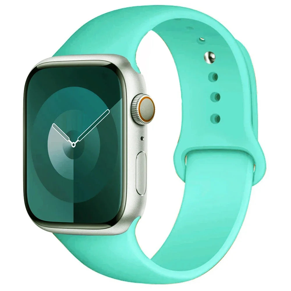 Silicone Band For Apple Watch strap 44mm 45mm 40mm 41mm 42-46mm 49mm sport bracelet iwatch series 11-10-9-8 7 6 5 4 SE-Ultra 2/3
