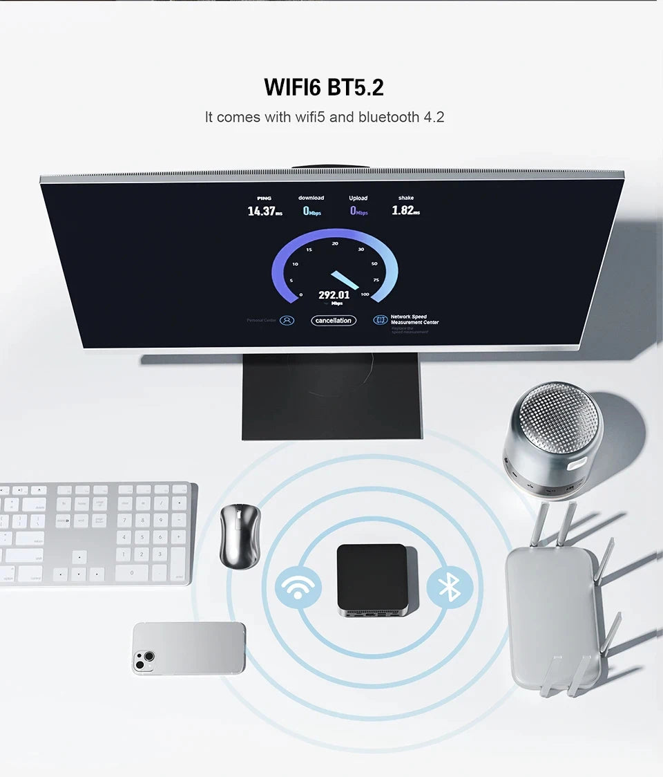 Mini PC Windows 11 Pro Intel Core i9 8950HK/ Intel Core i3 6100U Windows 11 Pro UHD Graphics  16GB LPDDR4 1/2TB M.2 SSD WiFi 6+BT5.2 Desktop PC
