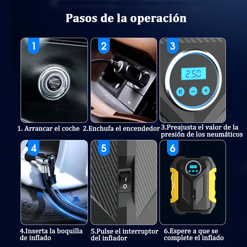 Portable Automobile Air Compressor Digital Tire Inflation Pump LED Lamp Tire Compression Pump Compressor For Car Motorcy