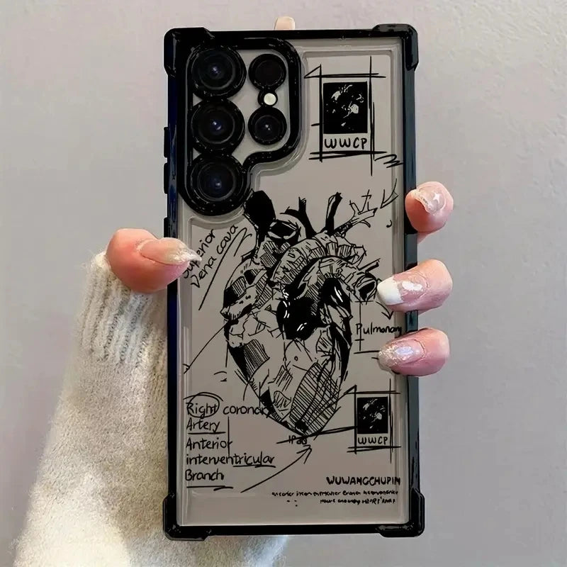 Creative Cardiovascular Model Heart Medical Phone Case for Samsung Galaxy S26 S25 S24 Ultra S23 S22 S21 FE A56 A55 A54 A35 Cover