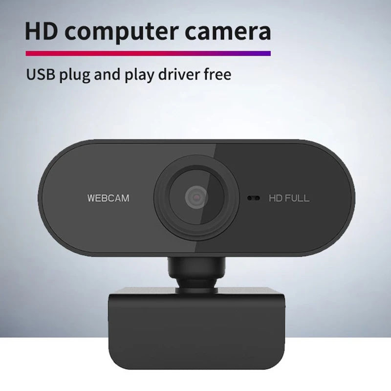 1080P HD Mini Webcam Microphone USB Interface Supports Laptop Desktop Computer Suitable Live Video Call Conference