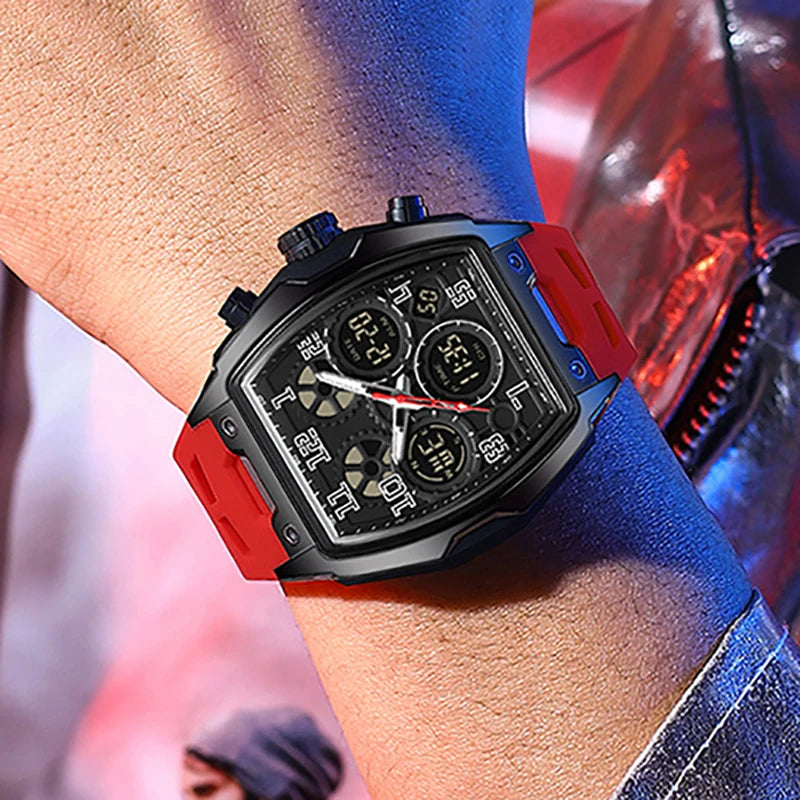 Men Dual Display Watches For Male Clock 2025 Top Brand Luxury Military Silicone Band Men Wrist Watches Sports Digital Wristwatch