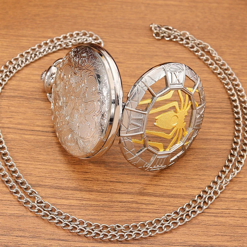 Fashion New Vintage Relief Carved And Hollowed Out Roman  Flip Style Pocket Watch On Chain Pendant Clock Chain Mens Women