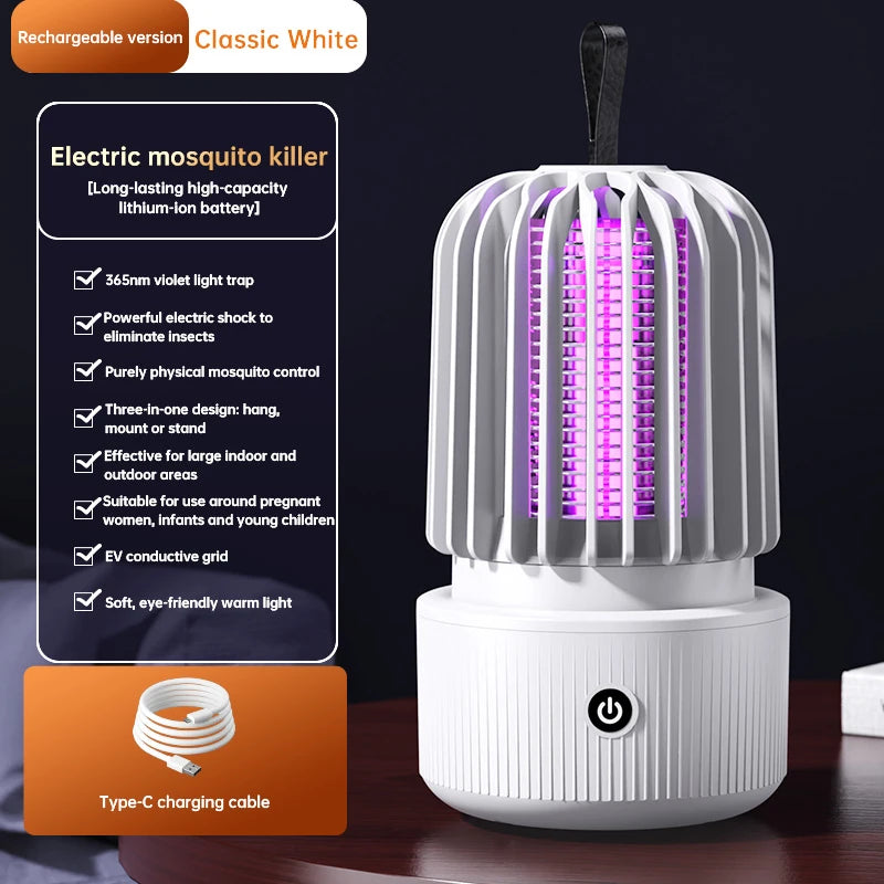 Xiaomi Mosquito Killer Lamp Blue UV Light Attract Electric Shock 2-in-1 Bug Zapper 1200mAh Rechargeable For Patio Travel New