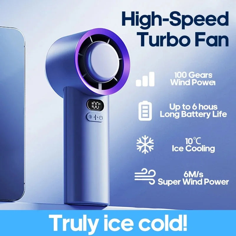 Mi Portable Handheld Turbo Fan 100 Wind Speeds Adjustable Mini Personal Fan Battery Operated Electric Eyelash Fan