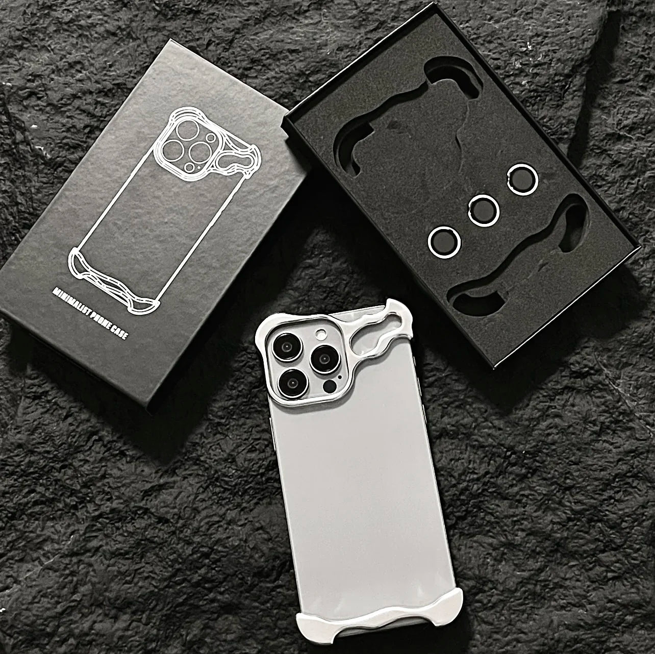 lrregular Metal Bumper Phone Case For IPhone Air 13 14 15 16 17 Pro Max Plus Lens Film Protection Bare Aluminum Shockproof Cover