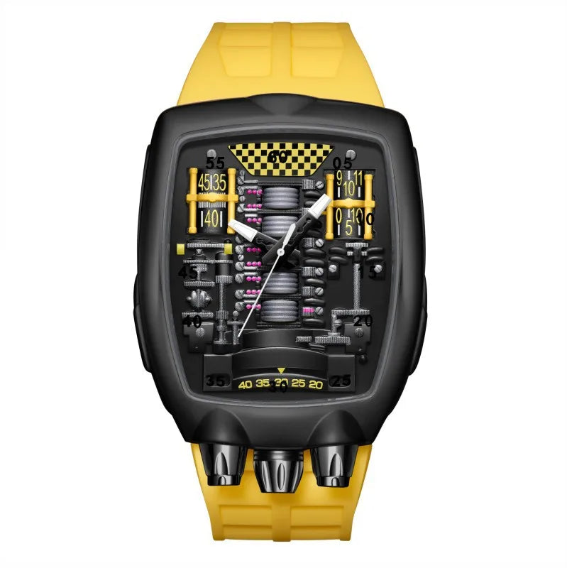 Personalized Creative Alien Y2k Transparent Hollow Design Quartz Watch Mens Special Unique Case Design Fashion Men Watch Clock