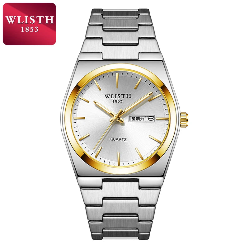 WLISTH Luxury Men Watch Waterproof Fashion Business Watch Stainless Steel Watch For Man Casual Quartz Watches Male Sport reloj