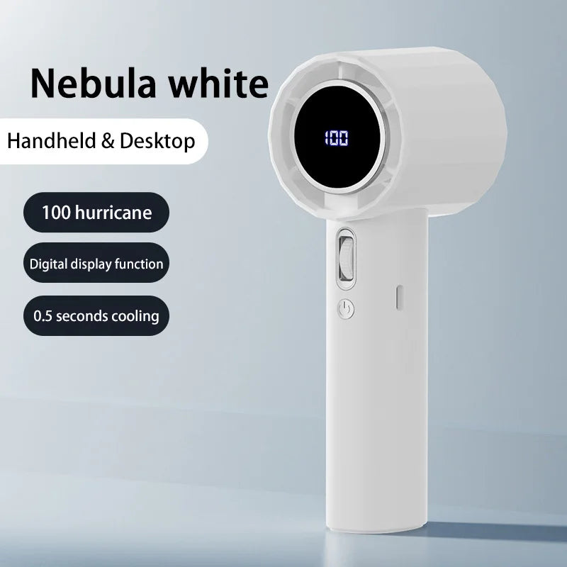 Lenovo Portable Refrigeration Fan Handheld Turbo Fan 100 Gears Adjustable USB Rechargeable Mini Personal Fan for Travel Camping