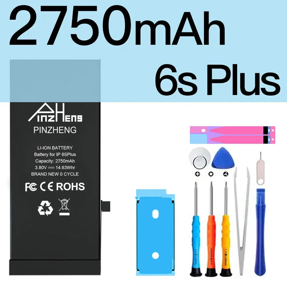 PINZHENG Real High Capacity Battery For iPhone 5S SE 6 6S 7 8 Plus X Xr Xs Max Phone Replacement Bateria Warranty One Year