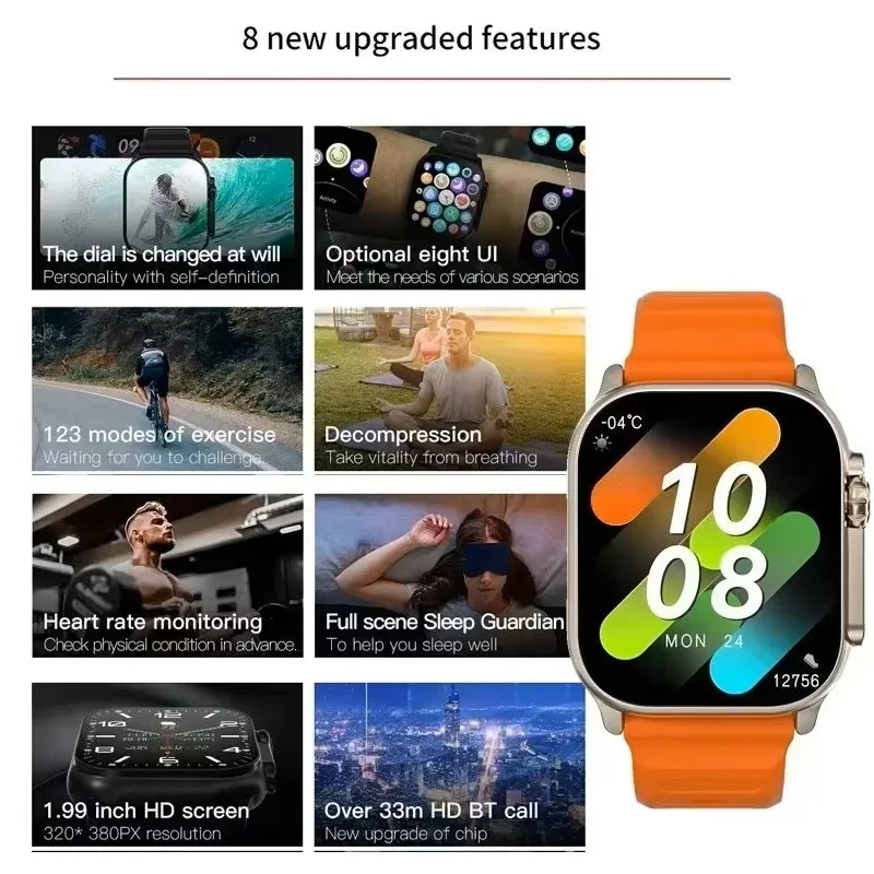 Original T800 Ultra2 Smart Watches 2.19 Inch Smart Watch Bluetooth Call IWO Series 8 Sports Smartwatch Women Men For IOS Android