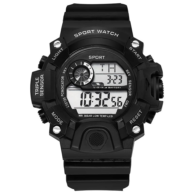 YIKAZE Y73 Men's Watch Digital Sports Electronic Wristwatch Large Dial Multifunctional Waterproof Luminous Alarm Male's Bracelet
