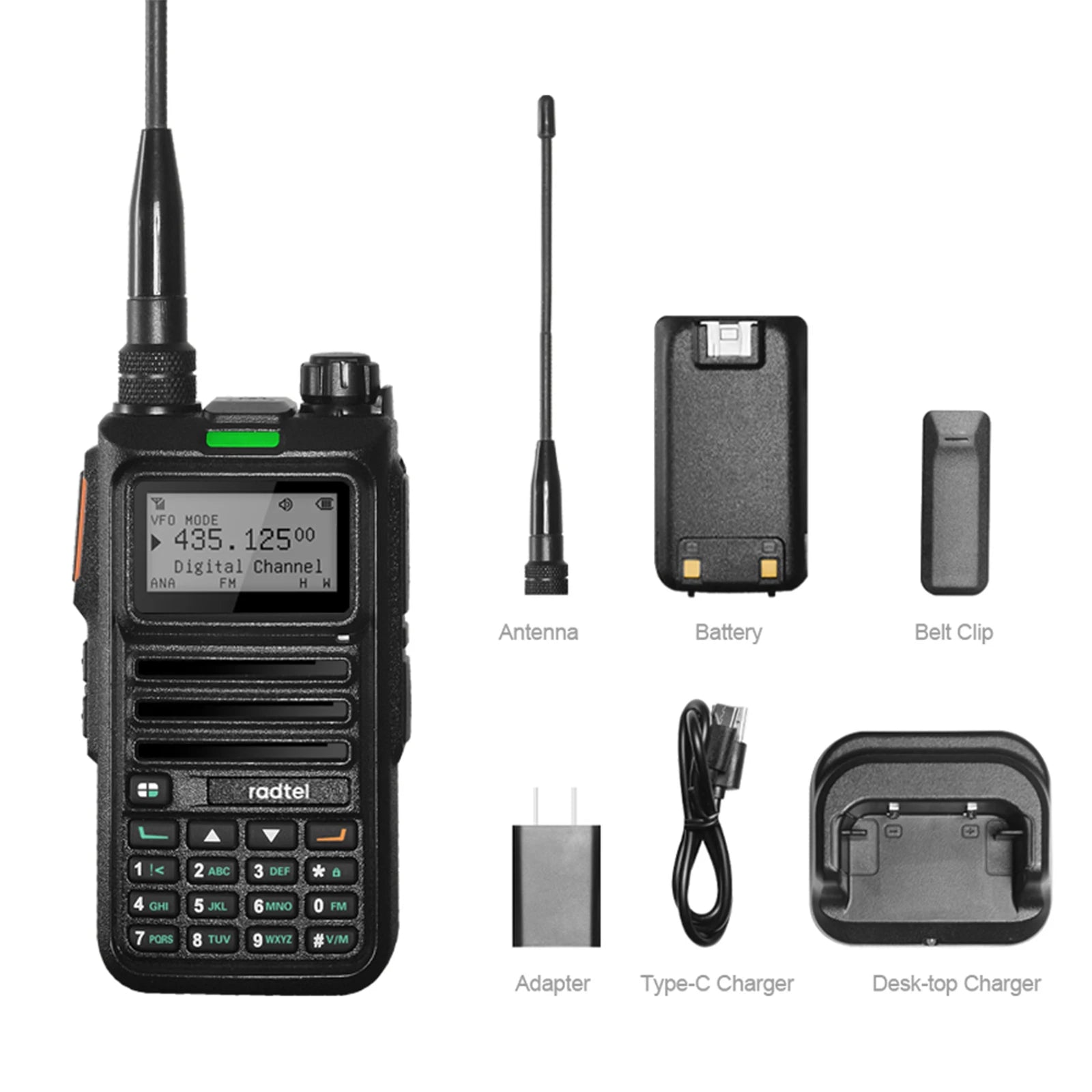 Radtel RT-4D DMR Radio Digital Walkie Talkie Dual Mode Analog Two Way Radio Dual Time Slot Ham Radio 1024 Channels