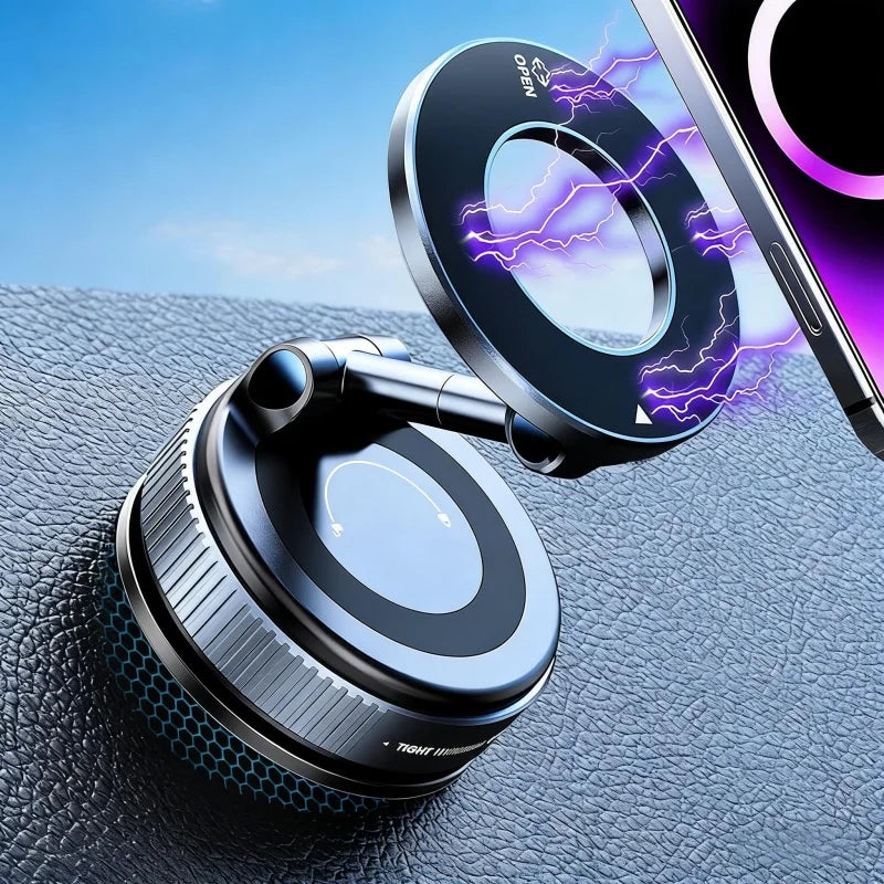 Folding Strong Magnet Magnetic Phone Holder 360° Rotation Desk Car Vacuum Suction Windshield Dashboard Mobile Phone Holder