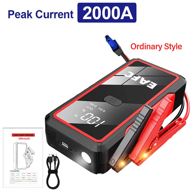 Car Jump Starter 2000A/1200A/600A Car Battery Starter Portable Power Bank Charger 12V Auto Emergency Starting Device Booster
