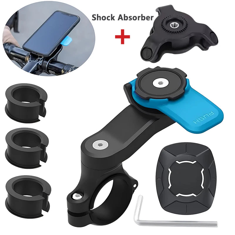 Bike Phone Holder, Motorcycle Mount - Motorcycle Phone Holder, Handlebar Cell Phone Clamp, E-Bike Scooter Phone Clip