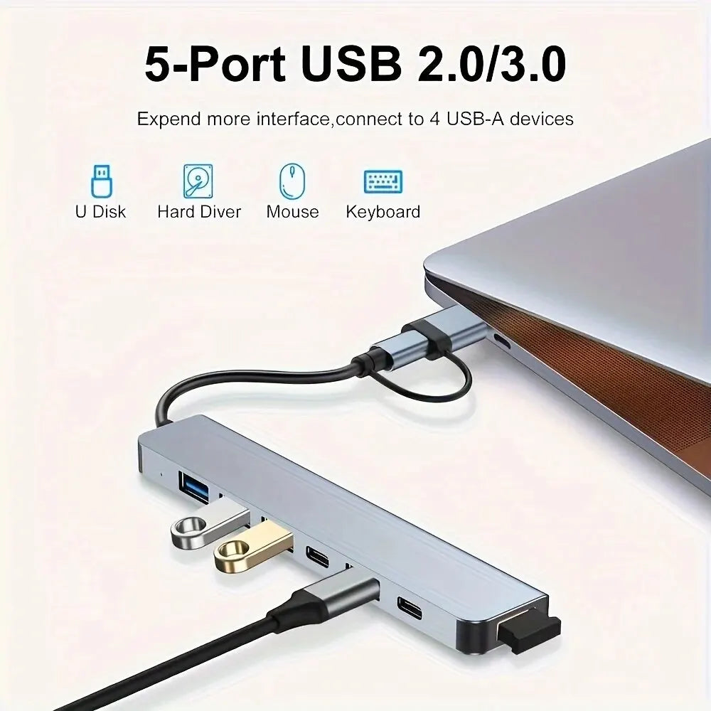 USB 3.0 Hub Type-C to 7 Port USB HUB USB3.0 Adapter Multi Splitter High Speed 5Gbps With USB C For Macbook PC Laptop Accessories