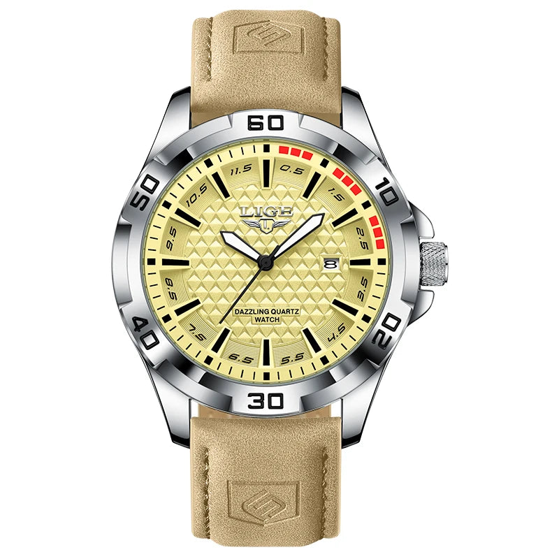 LIGE Man Luxury Brand Watch Waterproof Luminous Date Men's Quartz Wristwatch Stainless Steel Fashion Sports Men Watches