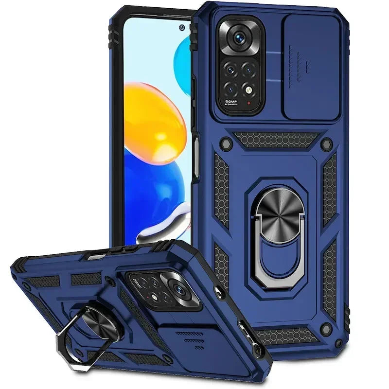 Armor Ring Bracket Push Phone Cases for Xiaomi Redmi Note 11 10 9 8 Pro Ma 9S Prime Poco X3 NFC X4 M4 4G 5G  XiaoMi 11 11T Cover