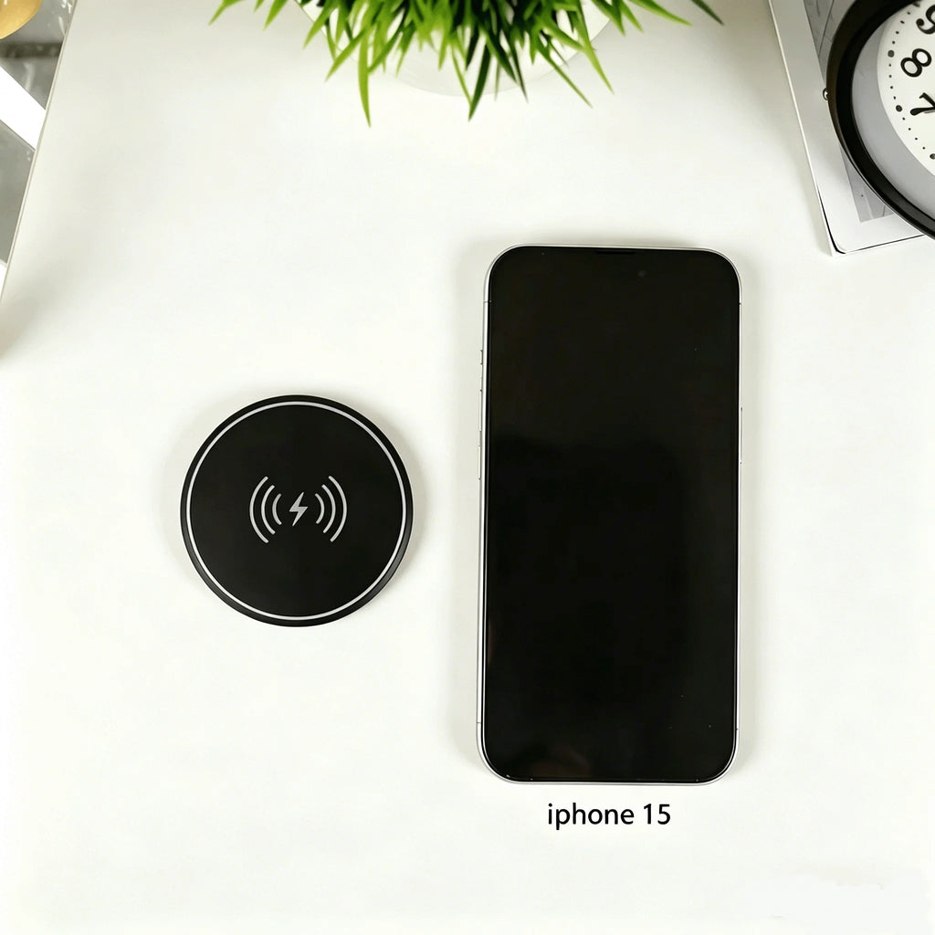 Portable Fast Wireless Charger Pad, Induction Charging Dock Compatible with iPhone, Samsung & AirPods