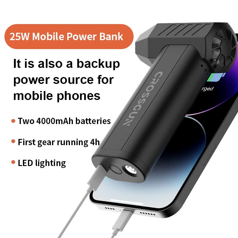 CROSSGUN New Jet Fan Strong Portable Power Handheld Dust Elimination Computer Hurricane Storm Source Turbo Jetfan LED X6 Pro