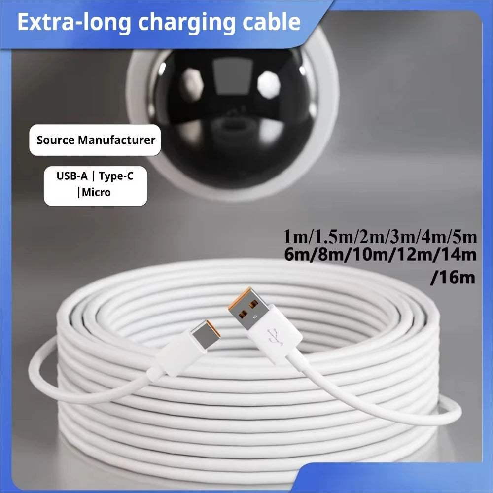 NNBILI USB Type C Cable 1M 1.5M 2M 3M 5M 8M 10M 12M 14M USB C 6A Fast Charge Equipment Universal Cable for Samsung Camera PS5 VR