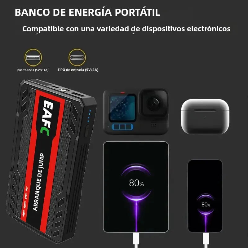 Power Bank 2000A/600A 12V Car Battery Jump Starter Portable Charger Petrol Diesel Auto Starting Device Booster Emergency Starter