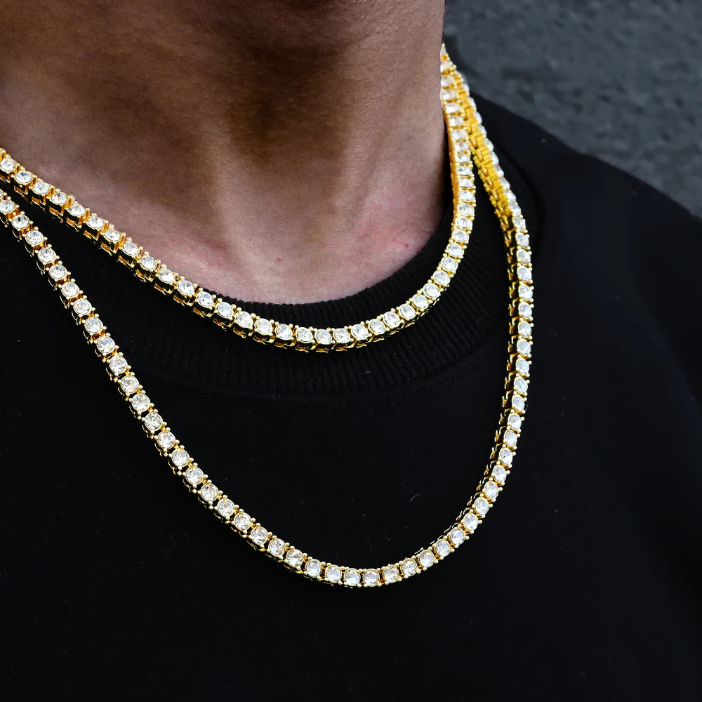 New Classical 4MM Tennis Chain Iced Out Bracelet Necklace Men Fashion Hip-Hop Jewelry Women 8/18/20/24/inch Choker Gift