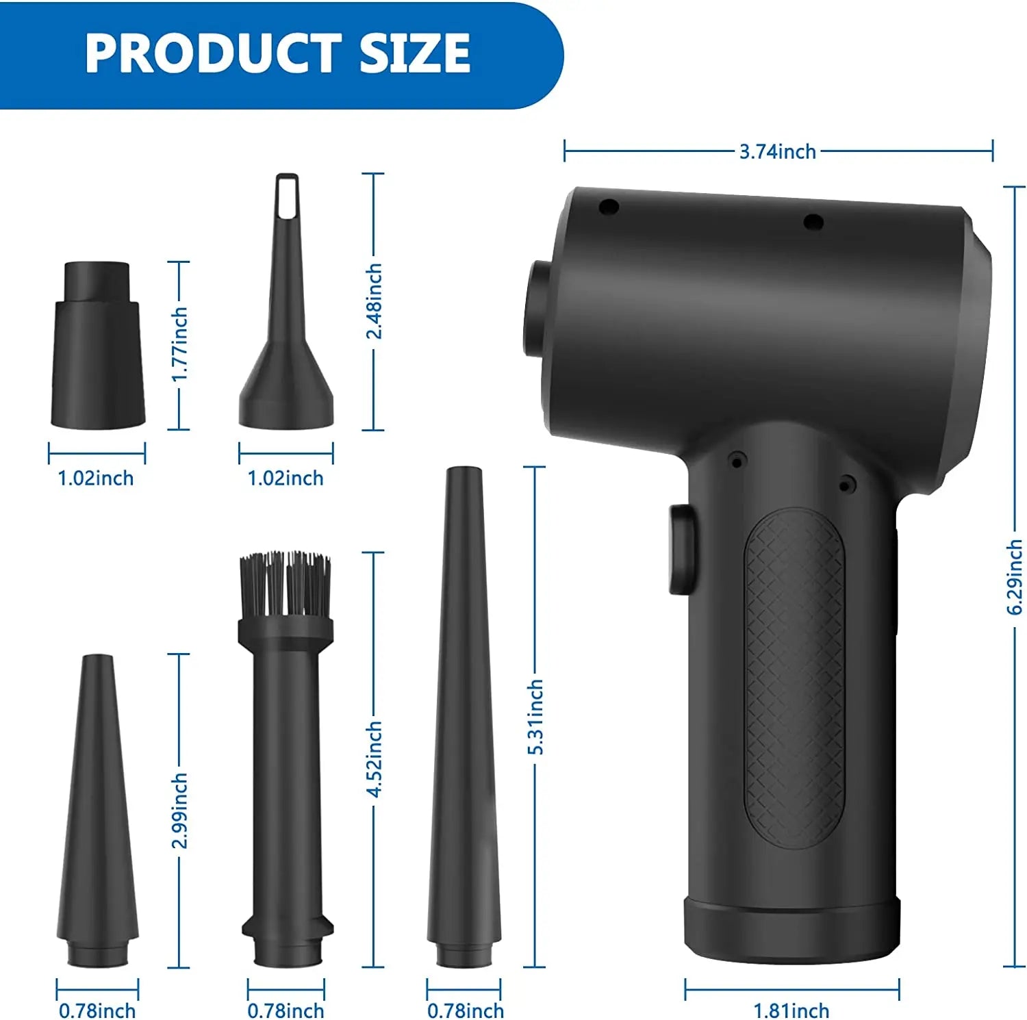 Compressed Air Duster for Keyboard  Electric Air Blower Computer Cleaning Cordless Air Dust Cleaner for PC Crumbs Car