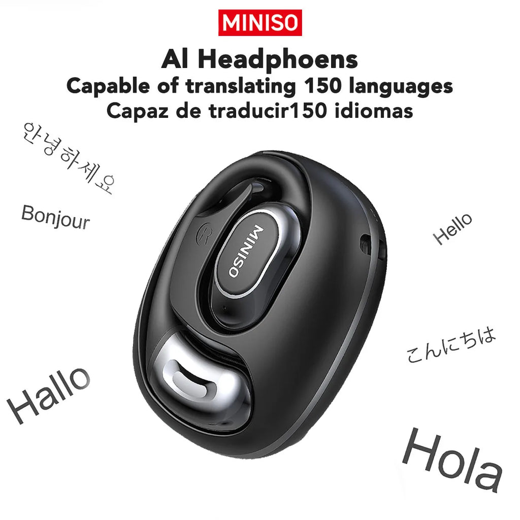 MINISO MS156 Bluetooth V5.4 Earphones AI Wireless Headphones with Mic Button Control Noise Reduction Earhooks Waterproof Headset