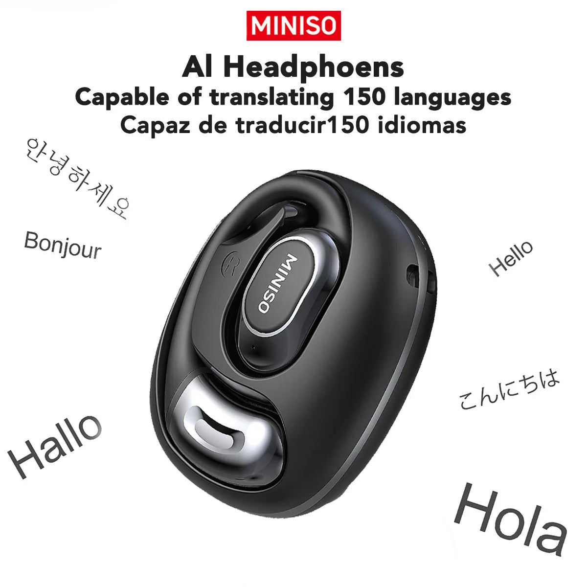 MINISO MS156 Bluetooth V5.4 Earphones AI Wireless Headphones with Mic Button Control Noise Reduction Earhooks Waterproof Headset