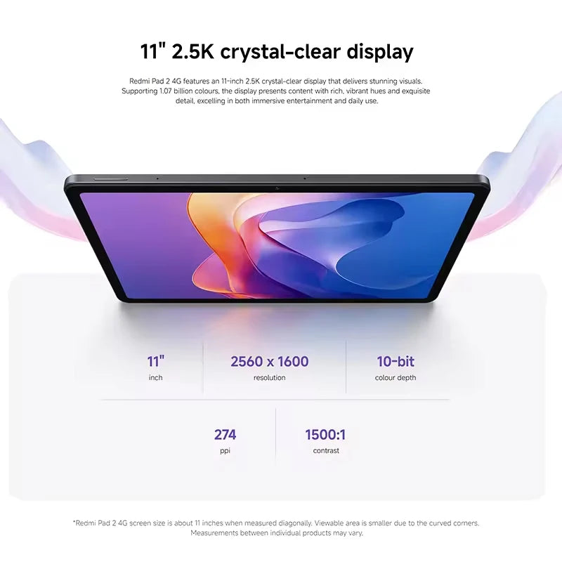 Global Version Xiaomi Redmi Pad 2 Wifi 11" 2.5K Crystal-clear Display MediaTek Helio G100-Ultra Mi Tablet  90Hz Display 9000mAh
