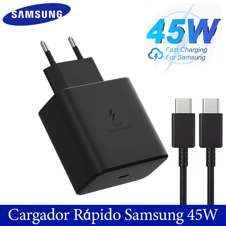 Samsung 45w Super Fast Charger PD Adapter EU US Type C Cargador For Galaxy S26 S25 FE S24 Ultra S23 Plus A55 A56 M55 Tab S11 S10