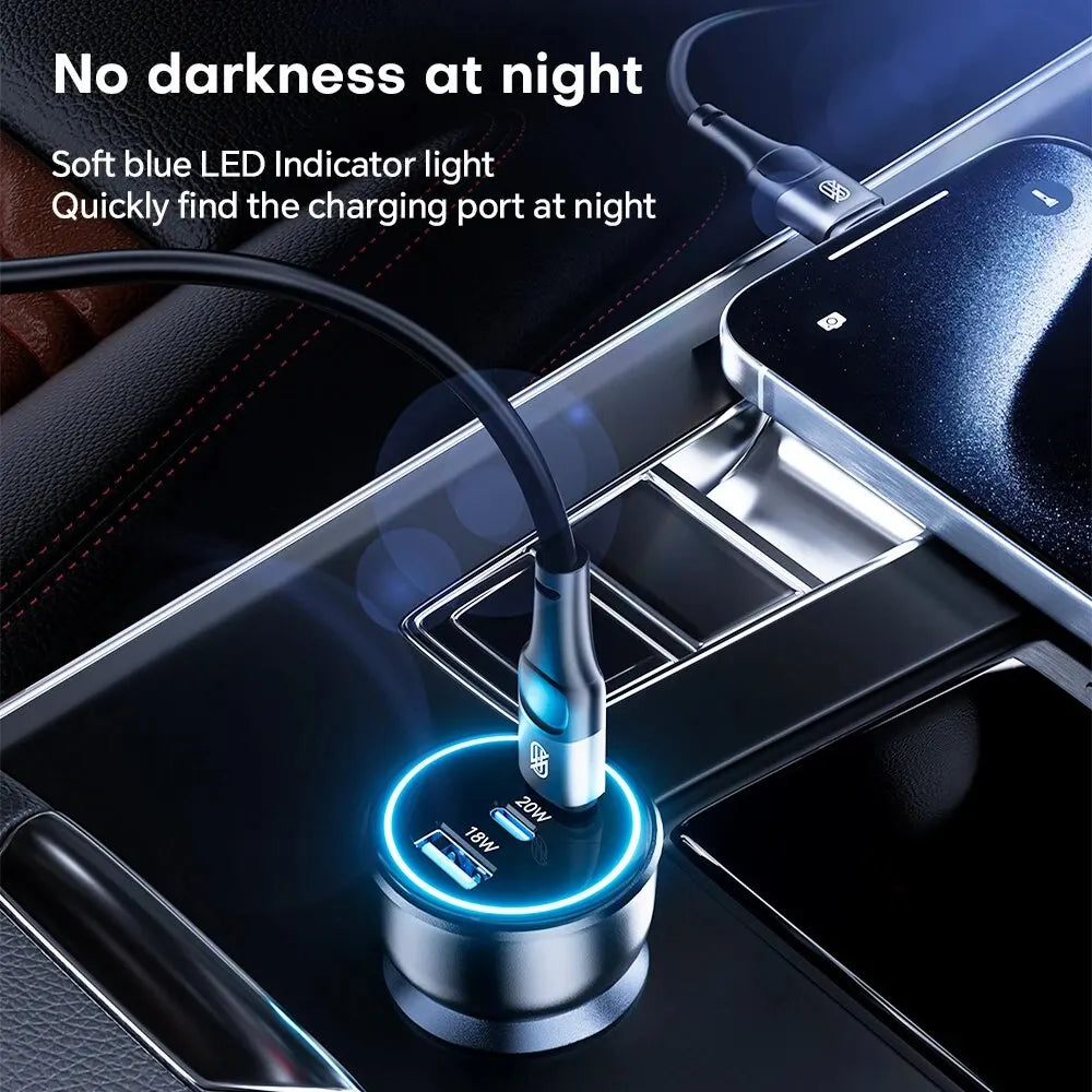 ASOMETECH 138W Car Charger USB Type C GaN Charger 100W 65W 45W 20W PPS PD QC3.0 Quick Charger For Laptop iPhone 15 Samsung S23