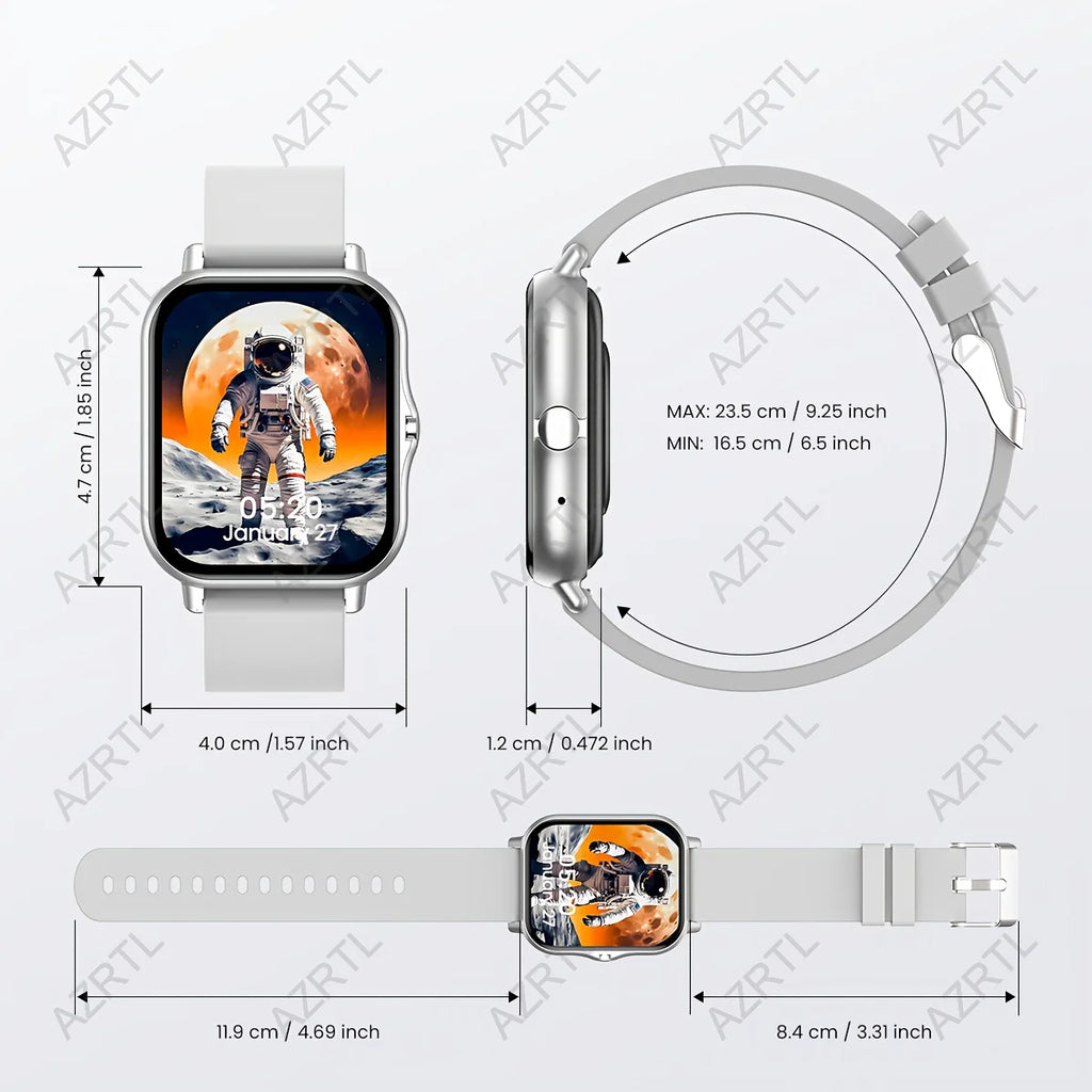 Stylish Fullscreen Touch Smartwatch Suita NotificationsCustomizable Watch FacesWith AnSmartphonesPerfect As A Holiday Gift