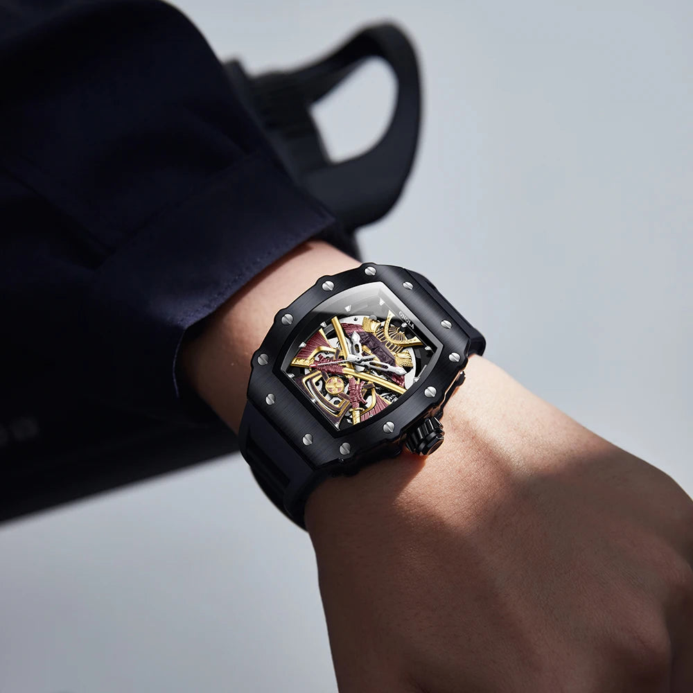 ONOLA Men Automatic Watch Luxury Brand Fashion Luminous Waterproof Mechanical Watches Men Military Sports Watches Gifts for Men