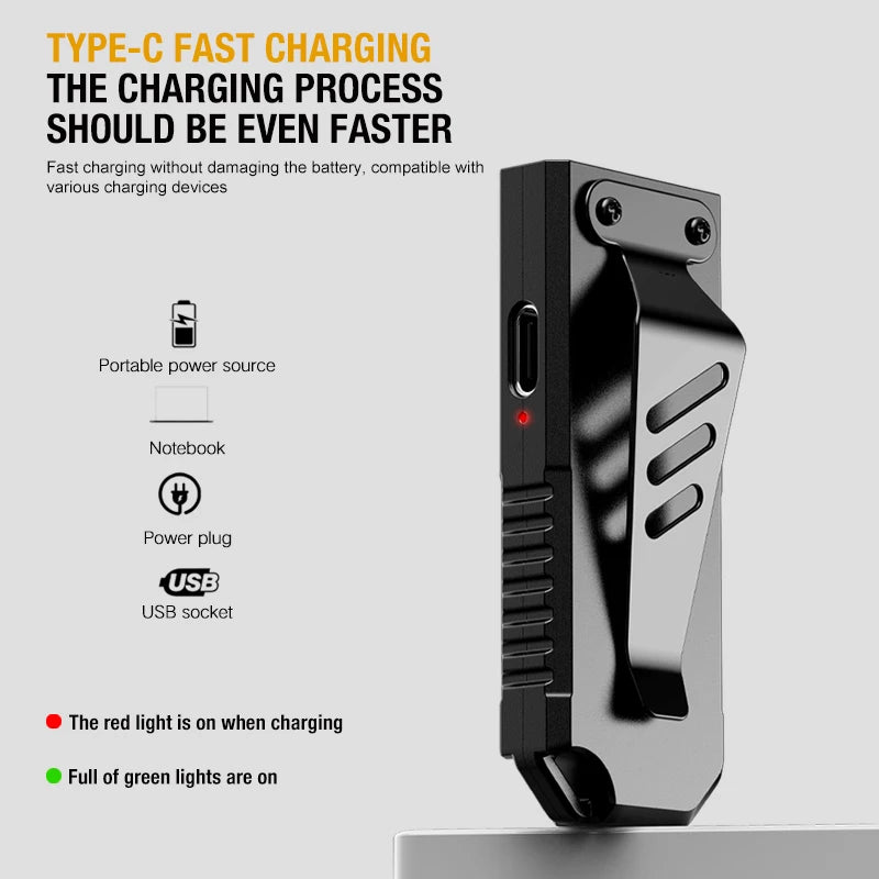 Portable Waist Hanging Keychain, Mini Flashlight, Multifunctional Emergency Charging, Anti Key Chain, Super Large, Bright, House